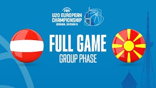 Austria v North Macedonia | Full Basketball Game | FIBA U20 European Championship 2022