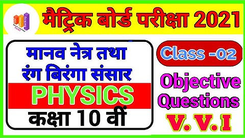 Science objective questions l Bihar board class 10th exam 2021ll मानव नेत्र ll Physics ll Chapter-02