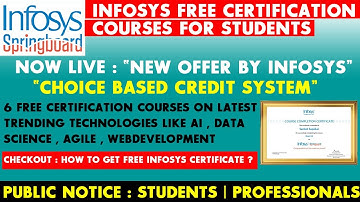 Infosys Free Certification Courses | Infosys Free Courses with Free Certificate | Infosys NEW OFFER