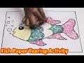 Fish by paper tearing | Paper Tearing Activity | Fish Activity | E-Learning Studio