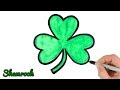 How to draw shamrock easy  st patricks day drawings