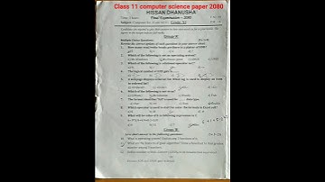 Class 11  ll Computer Science question paper 2080 #question #youtubeshorts #NoteswithNazni #Hissan
