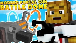 Minecraft PORTAL GUNS AND GRAVITY GUNS MODDED BATTLEDOME CHALLENGE - Minecraft Mod Part 2