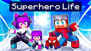 Having a SUPERHERO LIFE in Minecraft!