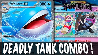 WAILORD ex : Super Tanky ! w/ Froslass Munkidori Combo ! (PITCH BLACK) PTCG Live