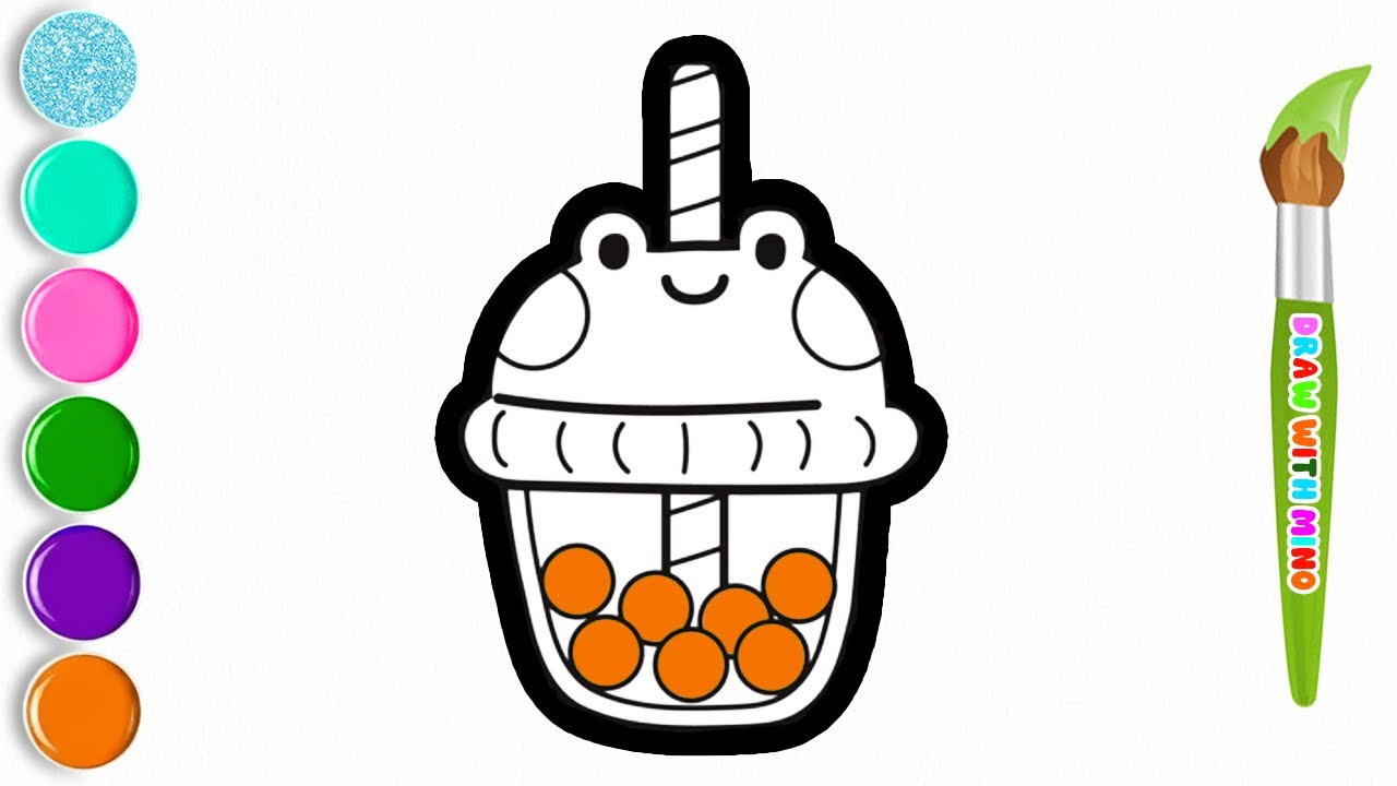 How to Draw a Cute Bubble Tea | Easy Drawing for Kids
