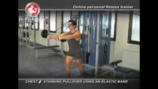 Chest - Standing pullover using an elastic band
