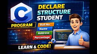 C Program to declare a structure student | rollno, name, address, percentage as structure member