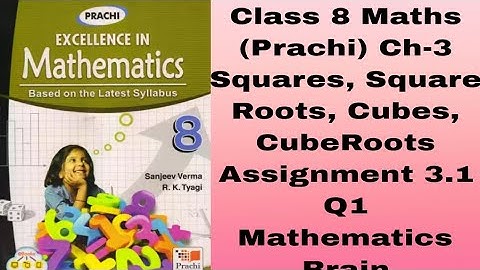 Class 8 Maths (Prachi) Ch-3#Squares,Square Roots, Cubes, Cube Roots#Assignment 3.1#Q1