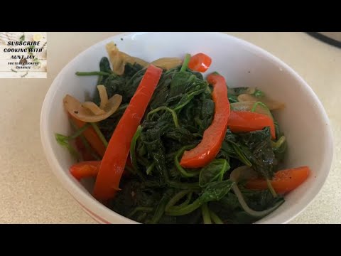 Easy Sauteed  Spinach with red peppers / How To Cook Spinach / Healthy Spinach Recipe
