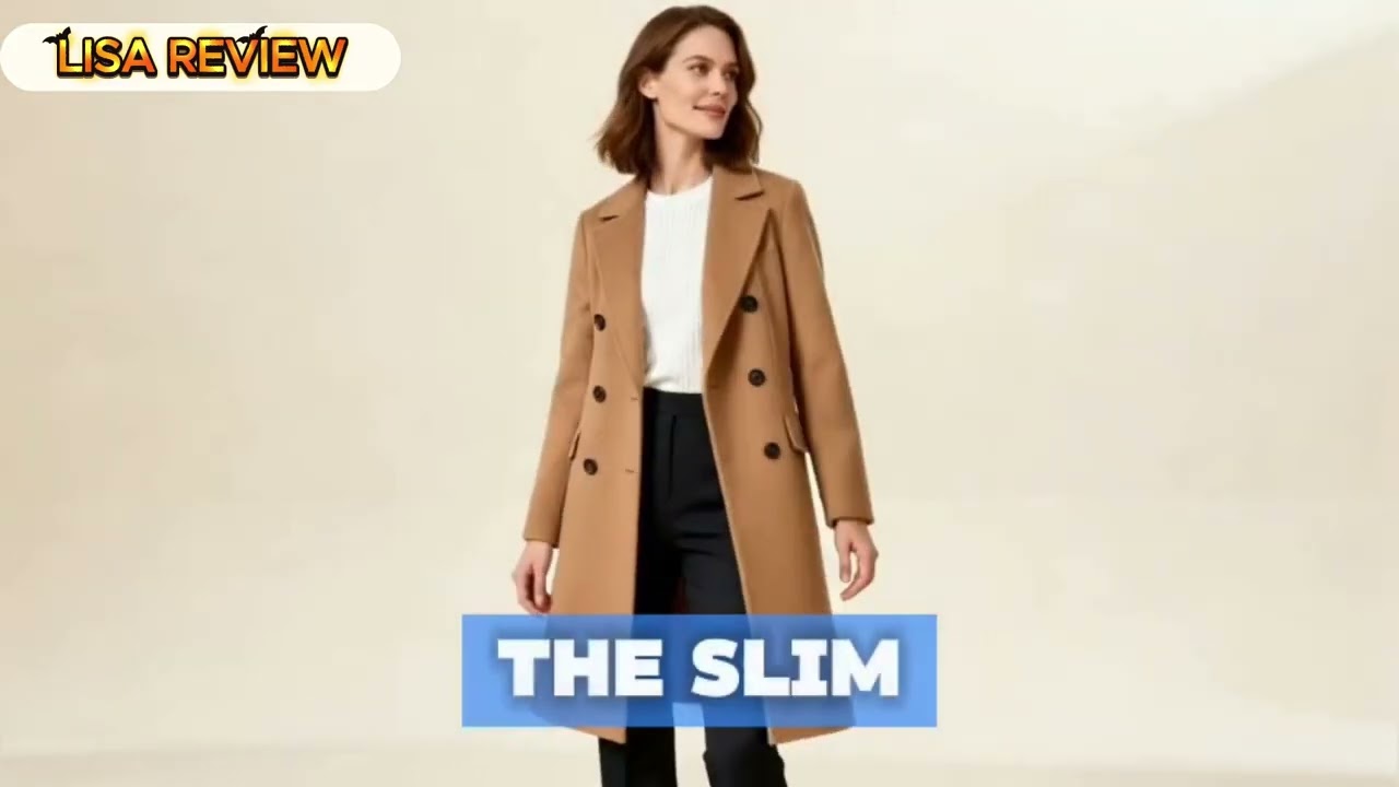 “Danedvi Women’s Double-Breasted Winter Coat – Long Slim Fit Pea Coat”