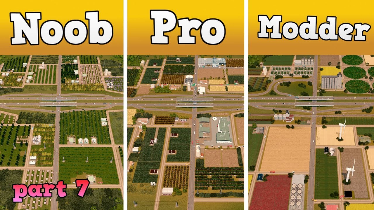 Noob VS Pro VS Modder Building A Beautiful Farming Area In Cities 