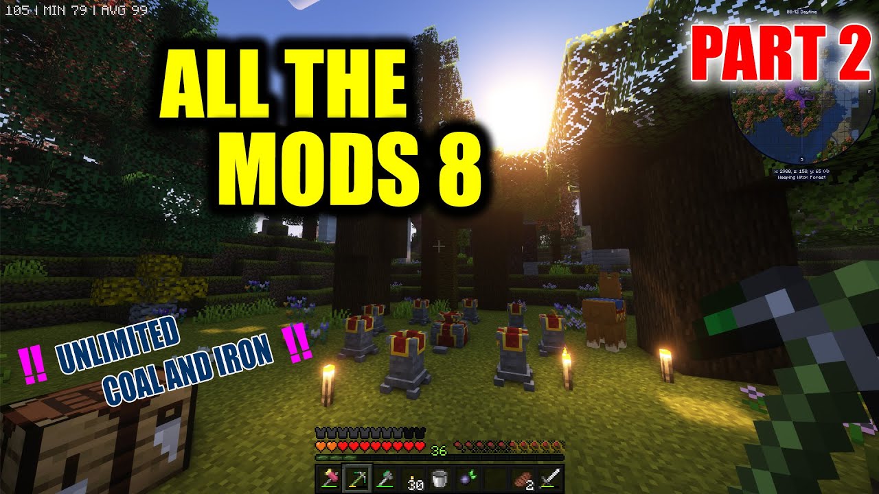 MODDED MINECRAFT (ALL THE MODS 8) Episode 2.... MYSTICAL AGRICULTURE ...