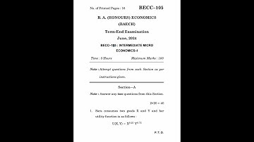 BECC–105 June 2024 | IGNOU Previous Year Question Paper