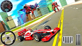 Flying Formula Car Transform Robot Shooting Games - New Formula Car Game - Android Gameplay screenshot 2