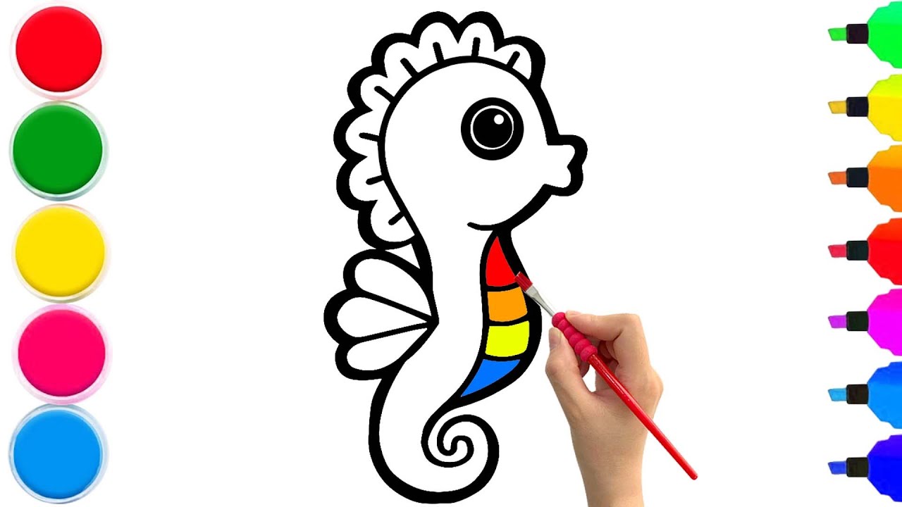 How to Draw a Seahorse| Seahorse Drawing Easy | Step by Step