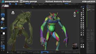 Stylized Anatomy Blockouts with George Zaky - Zbrush 2025: Day 14