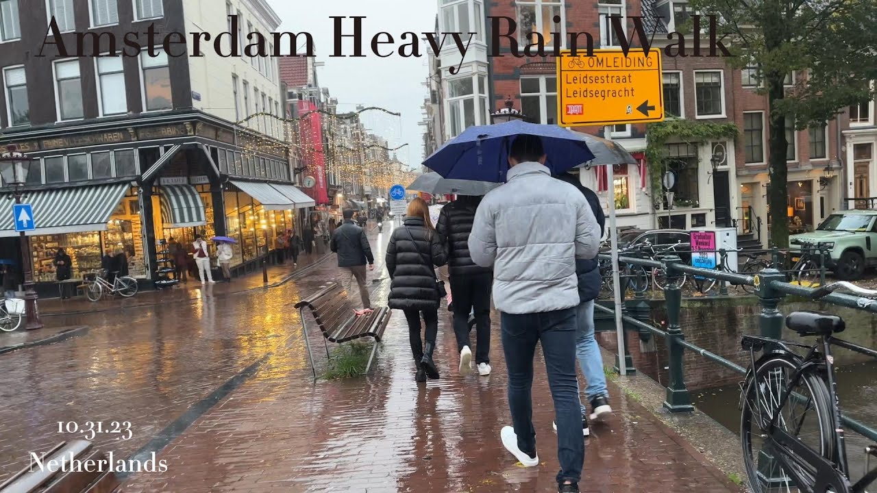 Amsterdam Walking in the Heavy Rain |10.31.23 - YouTube
