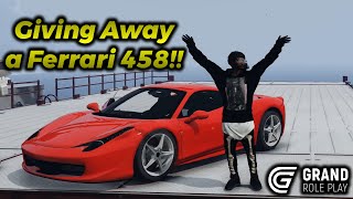 Giving Away a Ferrari 458 to Whoever Finds us First!! | Grand RP