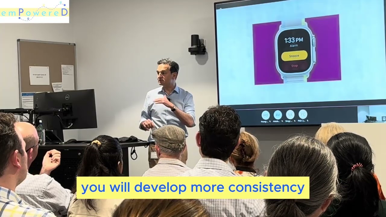 Doctor presenting on medications at a conference