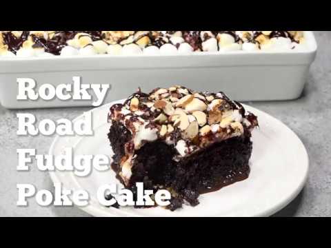Rocky Road Fudge Poke Cake