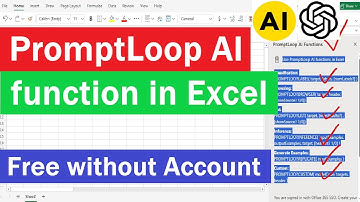 PromptLoop AI Function in Excel for free | How to use PROMTLOOP AI add-in in Excel | #promptloop