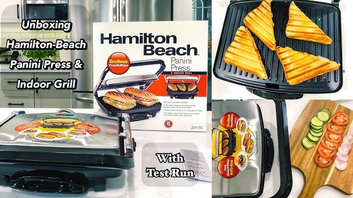 Hamilton Beach Panini Press Gourmet Sandwich Maker with Locking Lid Red -  25462Z
