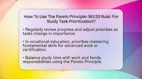 How To Use The Pareto Principle (80/20 Rule) For Study Task Prioritization? - Learn As An Adult