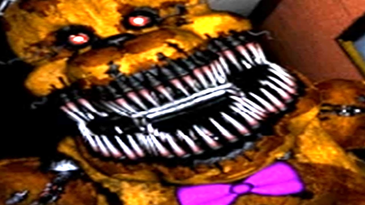 Nightmare Fredbear Jumpscare: Glitched Attraction Demo #fnaf #fivenigh