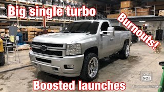 Boosted Launches and burnouts in the S369sxe LML Duramax!