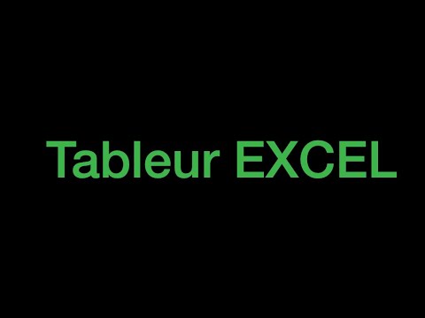 Tableur Excel, partie 1