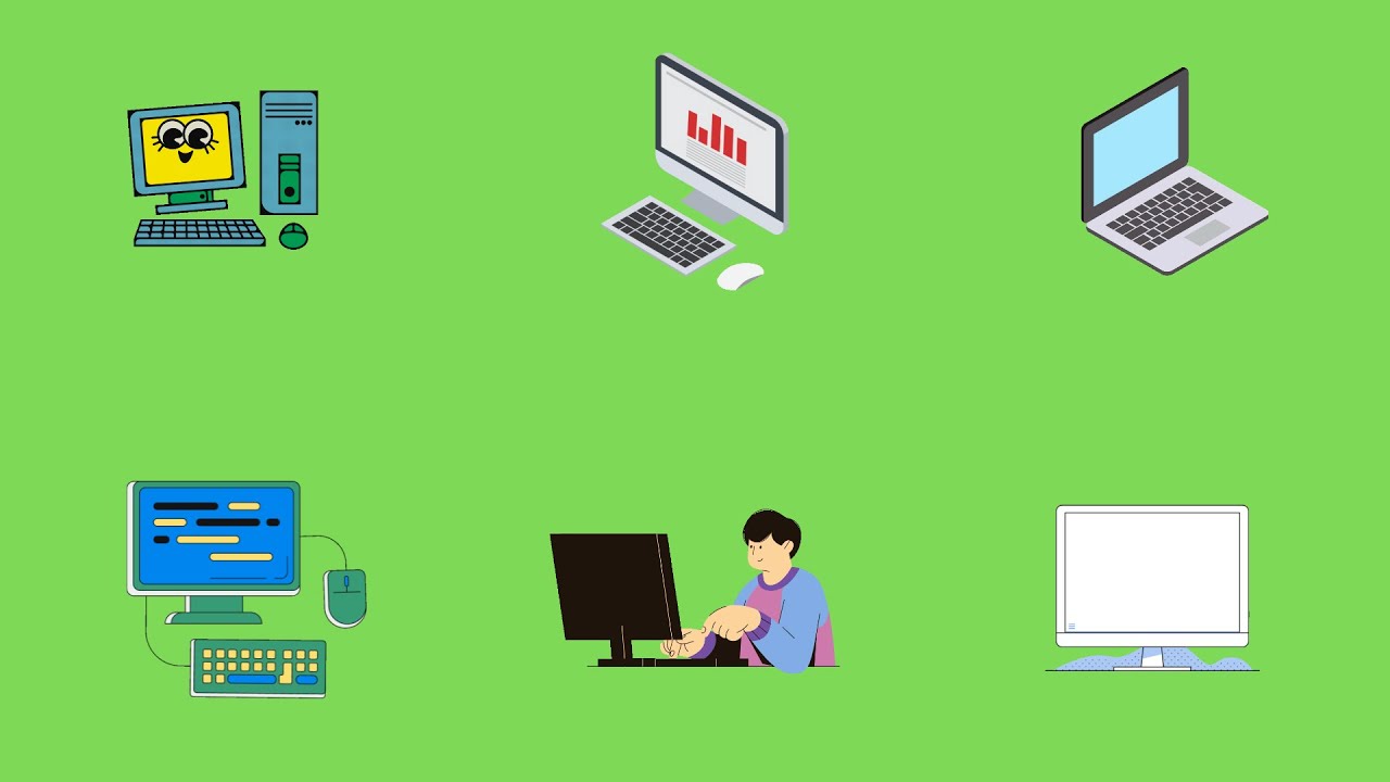 TOP 6 COMPUTER ICON CPU MOTION ANIMATION 2D 3D GREEN SCREEN EFFECT ...