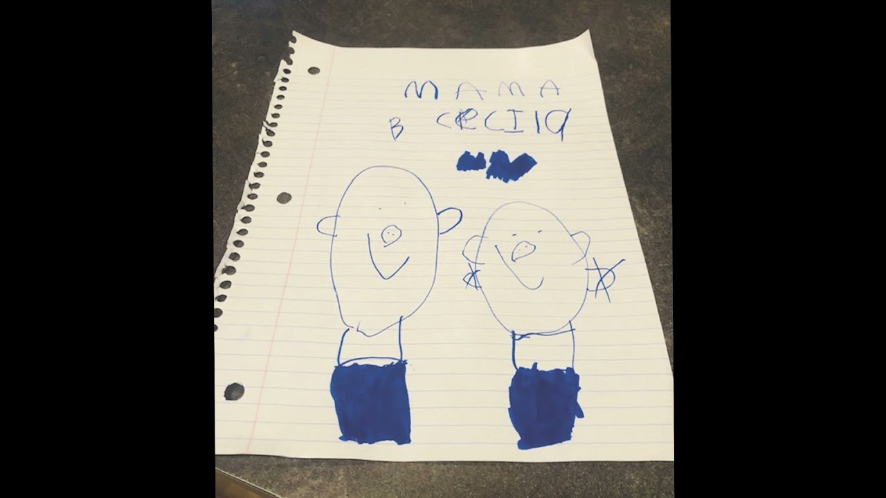 drawing by small child of mother and child