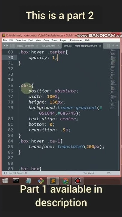 create Eid Card design part 2 | make html css Eid Card | #shorts - YouTube