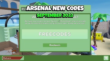 New Arsenal Working Codes September 2022 (REDEEM THEM NOW) | Roblox