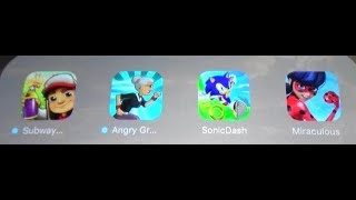 New Updates in Subway Surfers,Angry Gran Run,Sonic Dash,Ladybug screenshot 1