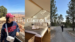 GLAMPING VLOG life in a tent hiking in Bryce Canyon eating and more eating