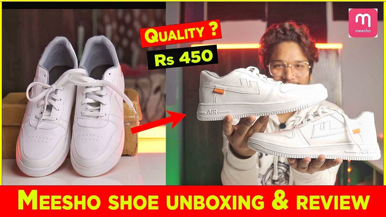 BEST WHITE SNEAKERS IN UNDER RS 450 | MEESHO WHITE SHOE UNBOXING AND REVIEW 2022