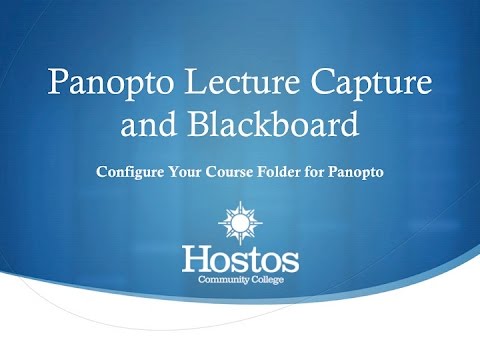 Configure your Course Folder for Panopto