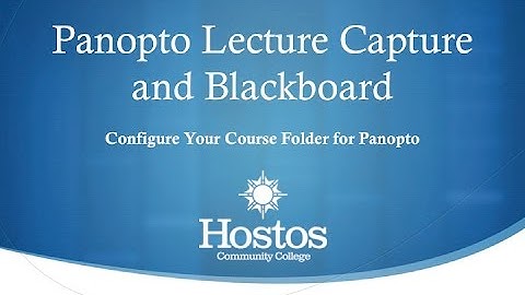 Configure your Course Folder for Panopto