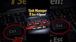 Laptop में Task Manager कैसे खोलें? | Task Manager Shortcut Key | Windows Tips #shorts