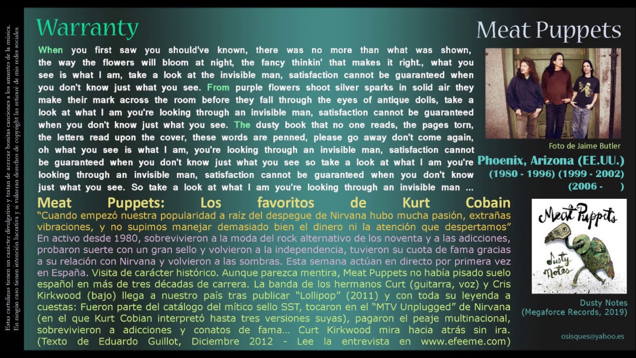 Warranty Meat Puppets YouTube