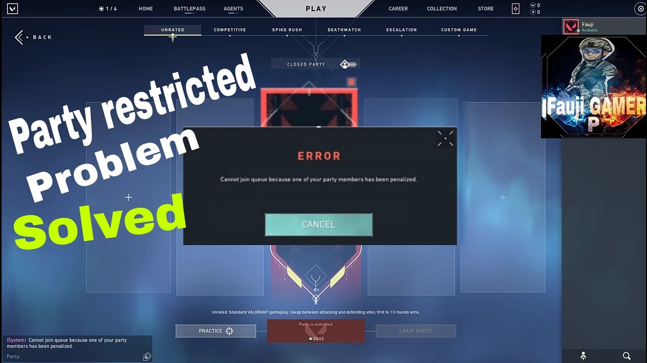 How to fix “Party is restricted error” in Valorant
