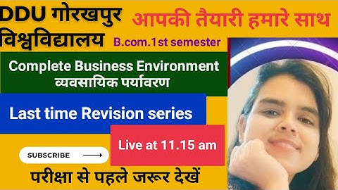 DDU| B.com.1st semester|Complete Business Environment|last Time Revision|परीक्षा से पहले जरूर देखें