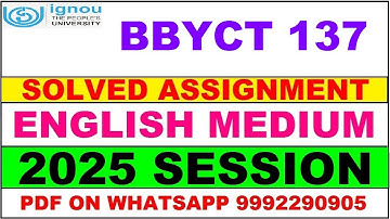 BBYCT 137 solved assignment 2025 in English | bbyct 137 solved assignment 2025 | ignou bbyct137 2025