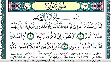 سورة نوح مكتوبة يوسف نوح احمد برواية حفص عن عاصم