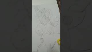 Goku super strike punch..🤩👍💯#chibidraws #drawing #animeeart #art #goku #shorts #sketch #dragonball