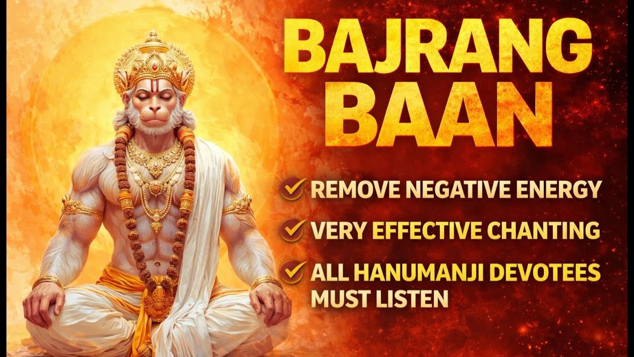 BAJRANG BAAN 🔱Very Powerful Hanuman Mantra Must Listen for Every Hanumanji Bhakt 🙏Remove Fear •
