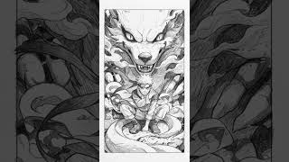 Naruto Uzumaki and nine tail fox ☠️