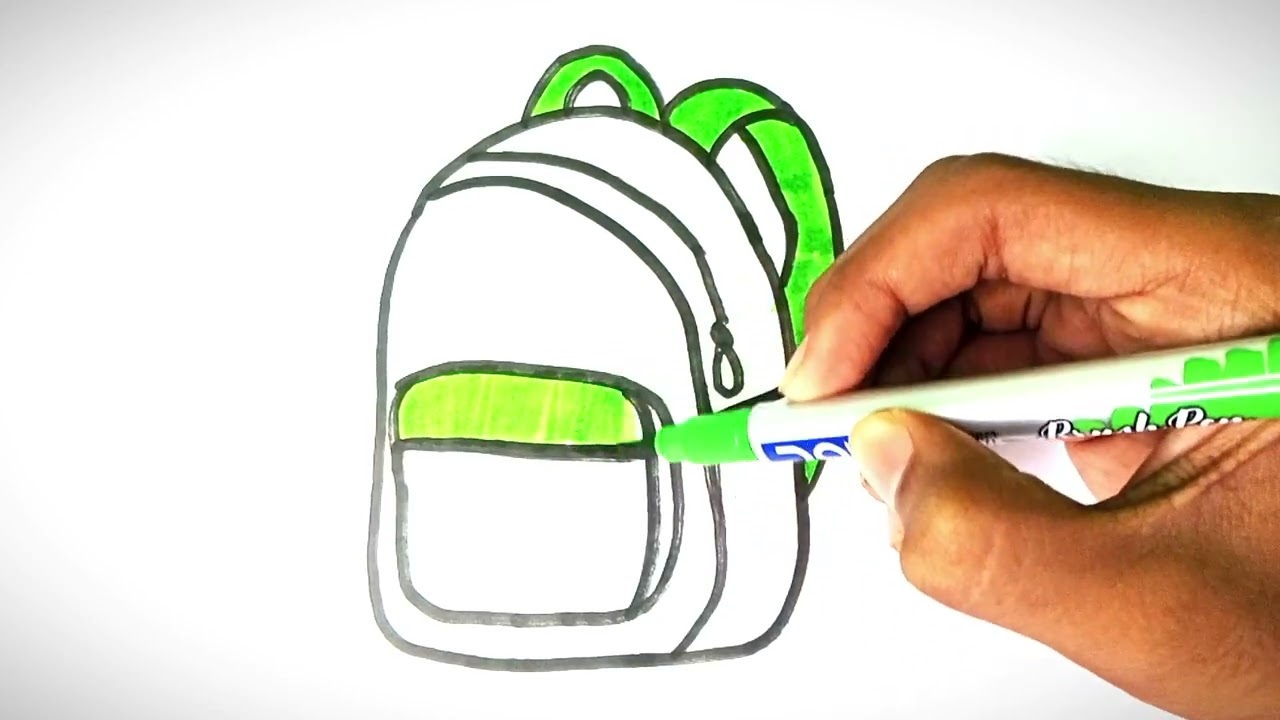 BackPack Drawing For Kids | Easy Drawing And Painting For Children's 🌈🎒